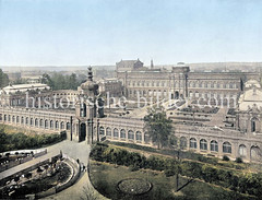 Historische Ansicht von Dresden; Luftansicht vom Zwinger.
