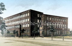 Altes Bild der ehemaligen Oberrealschule für Mädchen in der Caspar-Voght Straße in Hamburg Hamm; erbaut 1931 - Architekt Fritz Schumacher.
