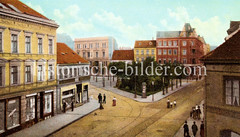 Blick auf den Spritzenplatz in Altona - kolorierte Ansicht, ca. 1900.