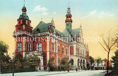 Altes Bild vom Harburger Rathaus, ca. 1911; das Gebäude wurde 1892 im Baustil der Neorenaissance fertiggestellt - Architekt  Christoph Hehl.