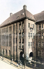 Historische Ansicht der Volksschule Bullenhuser Damm in Hamburg Rothenburgsort, errichtet 1910 - Architekt Albert Erbe.