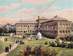 Historische Ansicht vom Marienkrankenhaus in Hamburg Hohenfelde - errichtet 1882, Architekt Martin Haller.