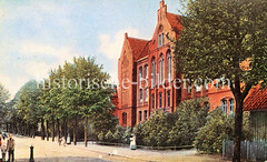 Historisches Bild vom Realgymnasium in der Eissendorfer Straße von Harburg a. d. Elbe.