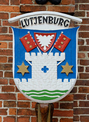 Lütjenburg  ist eine Stadt im Kreis Plön in Schleswig-Holstein;  Wappen der Stadt.