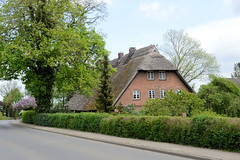 Banzkow ist eine Gemeinde im Landkreis Ludwigslust-Parchim in Mecklenburg-Vorpommern;  Reetdach - Krüppelwaldach.