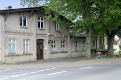 Banzkow ist eine Gemeinde im Landkreis Ludwigslust-Parchim in Mecklenburg-Vorpommern; alte Kelterei in der Straße des Friedens.