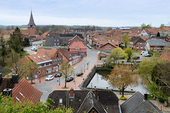 Lütjenburg  ist eine Stadt im Kreis Plön in Schleswig-Holstein;  Blick vom Vogelberg auf die Häuser der Stadt.
