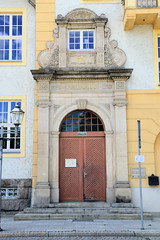 Weißwasser, Oberlausitz   - obersorbisch Běła Woda - ist eine Stadt im Landkreis Görlitz in Sachsen; Eingang Rathaus  - errichtet 1912.