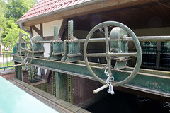 Die Stadt Perleberg ist die Kreisstadt des Landkreises Prignitz im Land Brandenburg; Wehranlage an der Stepenitz / Neue Mühle.
