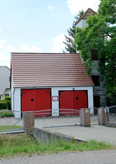Die Hansestadt  Werben  (Elbe) ist eine Stadt im  Landkreis Stendal in Sachsen-Anhalt;  Gebäude der Freiwilligen Feuerwehr mit Schlauchturm.