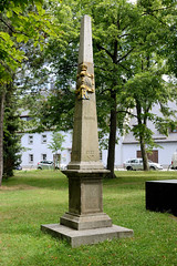 Annaberg-Buchholz ist eine   Kreisstadt im  Erzgebirgskreis in Sachsen; Kursächsische Distanz / Postmeilensäule, ursprünglich 1730 aufgestellt.