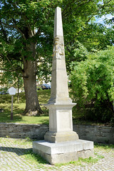 Annaberg-Buchholz ist eine   Kreisstadt im  Erzgebirgskreis in Sachsen; Kursächsische Distanz / Postmeilensäule, ursprünglich 1730 aufgestellt.