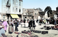 Historische Ansicht der Stadt Guben an der Lausitzer Neiße; Markt.