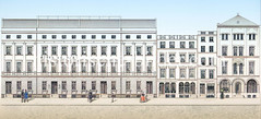 Historische Ansicht von der Hermanstraße - Neubauten in der Hamburger Altstadt nach dem Hamburger Brand von 1842.