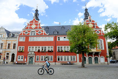 Arnstadt, auch als Bachstadt Arnstadt bezeichnet, ist eine Kreisstadt in  Thüringen;  Rathaus, Baustil Renaissance - fertiggestellt 1586.