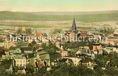 Historische Ansicht von Eberswalde im Landkreis Barnim im Bundesland Brandenburg; Luftansicht, Panorama.