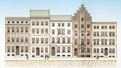 Historische Ansicht von der Ferdinandstraße / Gertruden Straße - Neubauten in der Hamburger Altstadt nach dem Hamburger Brand von 1842.