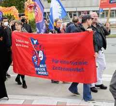 Demonstration Bündnis für soziale Gerechtigkeit am 29.10.22 in Hamburg; Transparent Für eine soziale Zeitenwende.