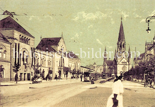 Historische Ansichten von Berlin; Hardenbergstraße und Kaiser Wilhelm Gedächtnis Kirche.