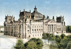 Historische Ansichten von Berlin; Reichstagsgebäude, erbaut 1894 - Architekt Paul Wallot.