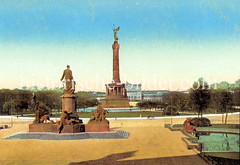 Historische Ansichten von Berlin; Königsplatz,  Siegessäule und Bismarckdenkmal.