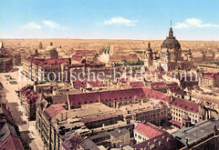 Historische Ansichten von Berlin; colorierte Luftaufnahme um 1904.