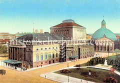 Historische Ansichten von Berlin; Opernhaus und Hedwigskirche.