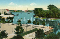Historische Ansichten von Berlin;  Hafenplatz an der Havel in ( Berlin ) Spandau, ca. 1900.