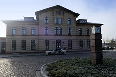 Bahnhofsgebäude, Empfangsgebäude -  Fotos von der Stadt   Grevesmühlen  im Landkreis Nordwestmecklenburg im Bundesland Mecklenburg-Vorpommern.