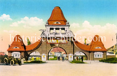 Eingang zum Luna-Park;  historische Bilder aus dem Hamburger Stadtteil Altona-Nord, Bezirk Hamburg Altona.