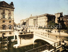 Historische Motive von Berlin - Kurfürstenbrücke und Schloss (ca. 1905).