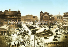 Potsdamer Platz, Autobus und Straßenbahnen -  historische Motive von Berlin.