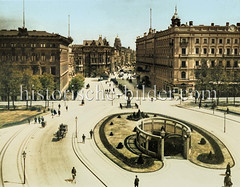 Historische Motive von Berlin  -  Wilhelmplatz und Hotel Kaiserhof (ca. 1908).