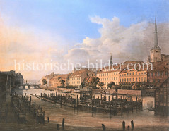 Blick auf die Spree Richtung Kurfürstenbrücke, ca. 1830 -  historische Motive von Berlin.