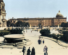 Lustgarten (ca. 1905), im Hintergrund das Reiterstandbild Friedrich Wilhelms III. - historische Motive von Berlin.