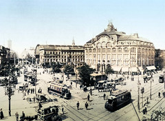 Straßenbahnen und Pferdedroschken auf dem Alexanderplatz (ca. 1905)  - historische Motive von Berlin