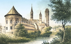 Coloriertes historisches Motive aus Heilsberg um 1845.