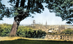 Historisches Panorama von Danzig - Blick vom Bischofsberg um 1930.