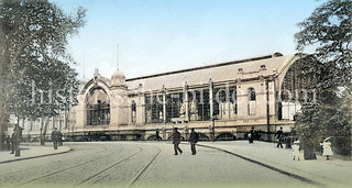 Empfangsgebäude, Bahnhof Dammtor / Dammtordamm  - historisches Bild aus dem Hamburger Stadtteil Rotherbaum, Bezirk Hamburg Eimsbüttel