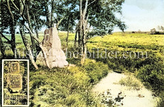 Historisches Foto der Alsterquelle mit Denkmal.